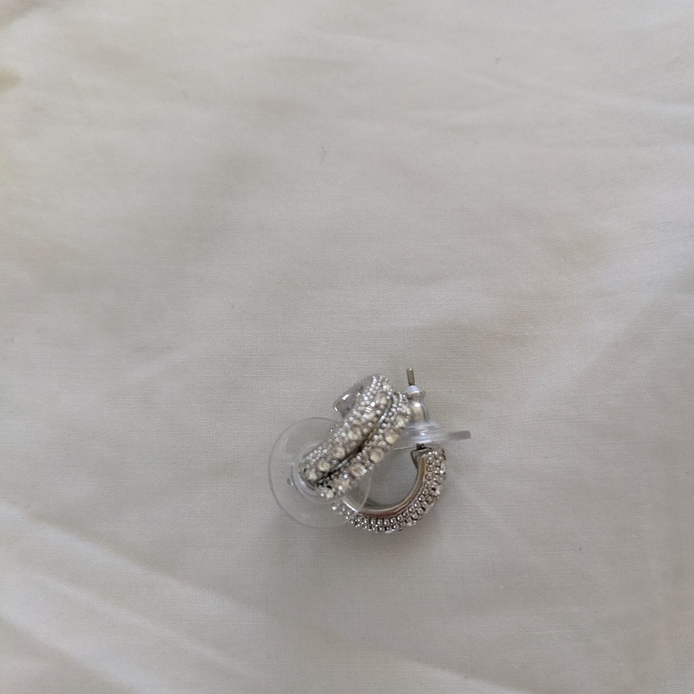 Silver and rhinestone earrings